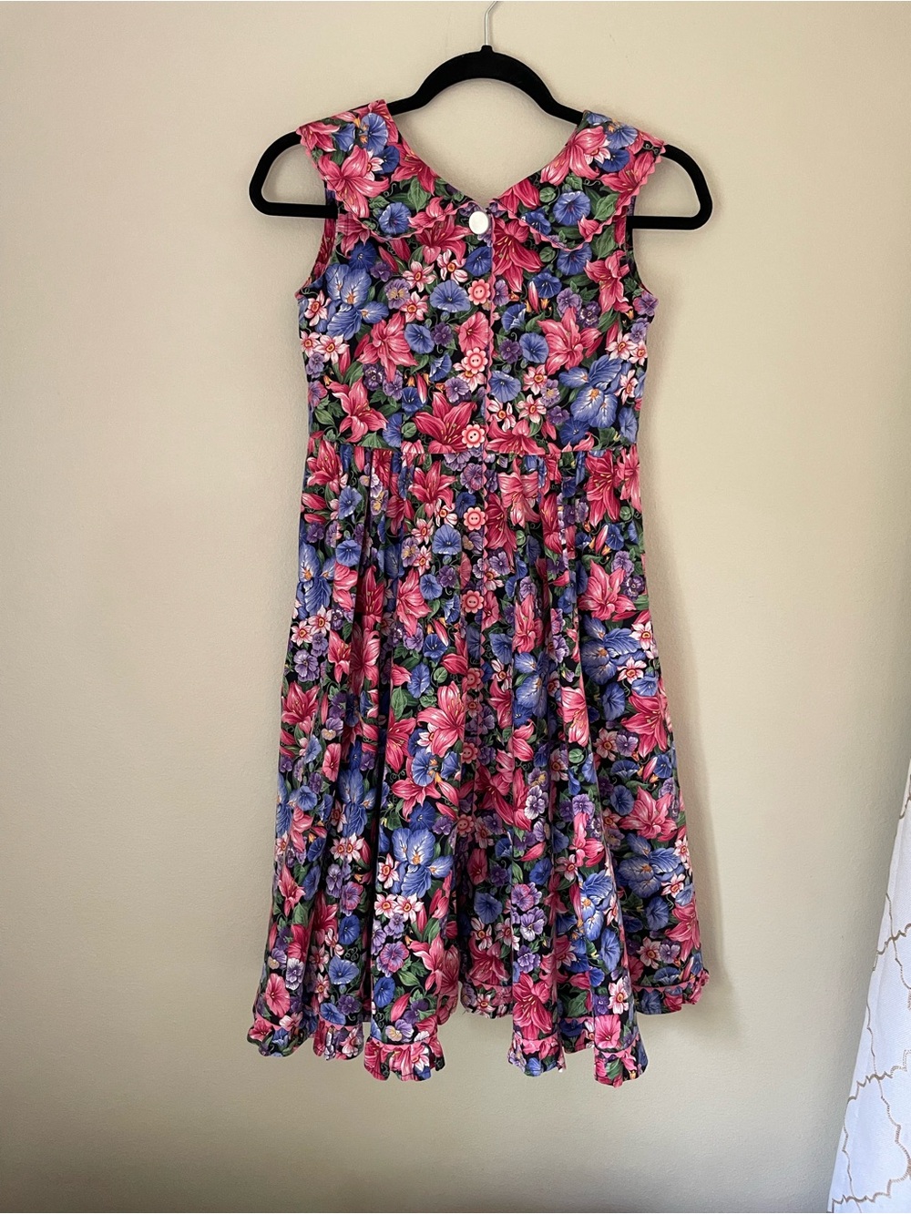 Handmade Vintage Floral Cotton Dress Size Small